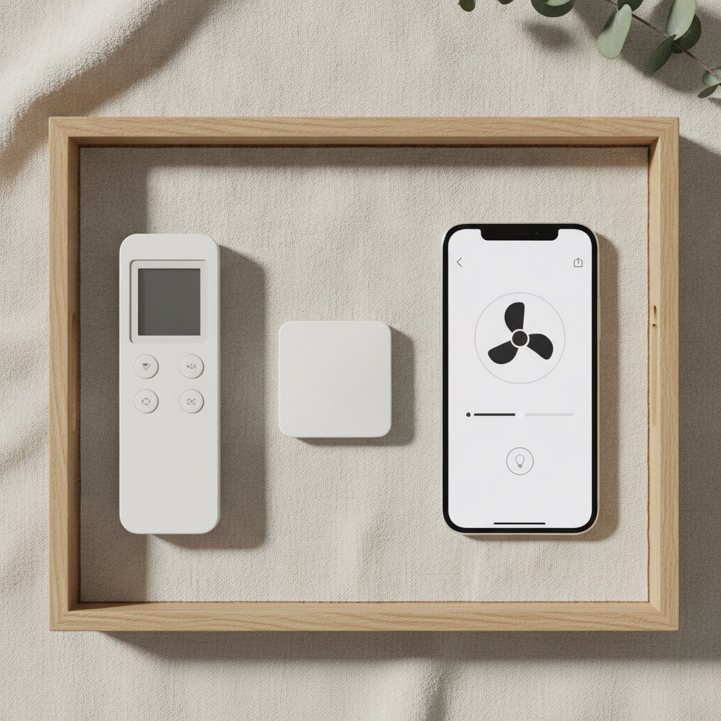 Télécommande, interrupteur mural sans fil et application — tout est inclus