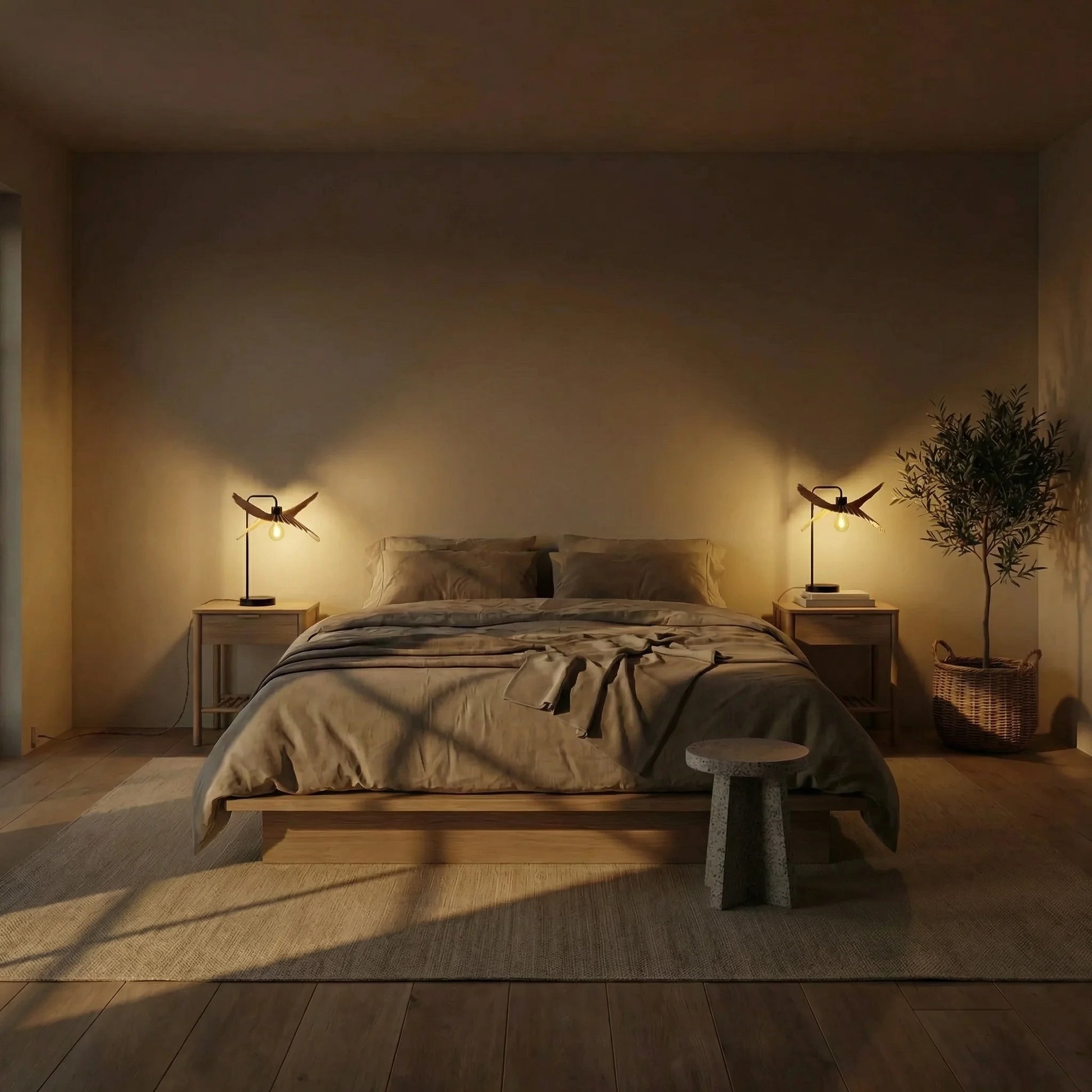 Alba teinté Chêne | Lampe à poser