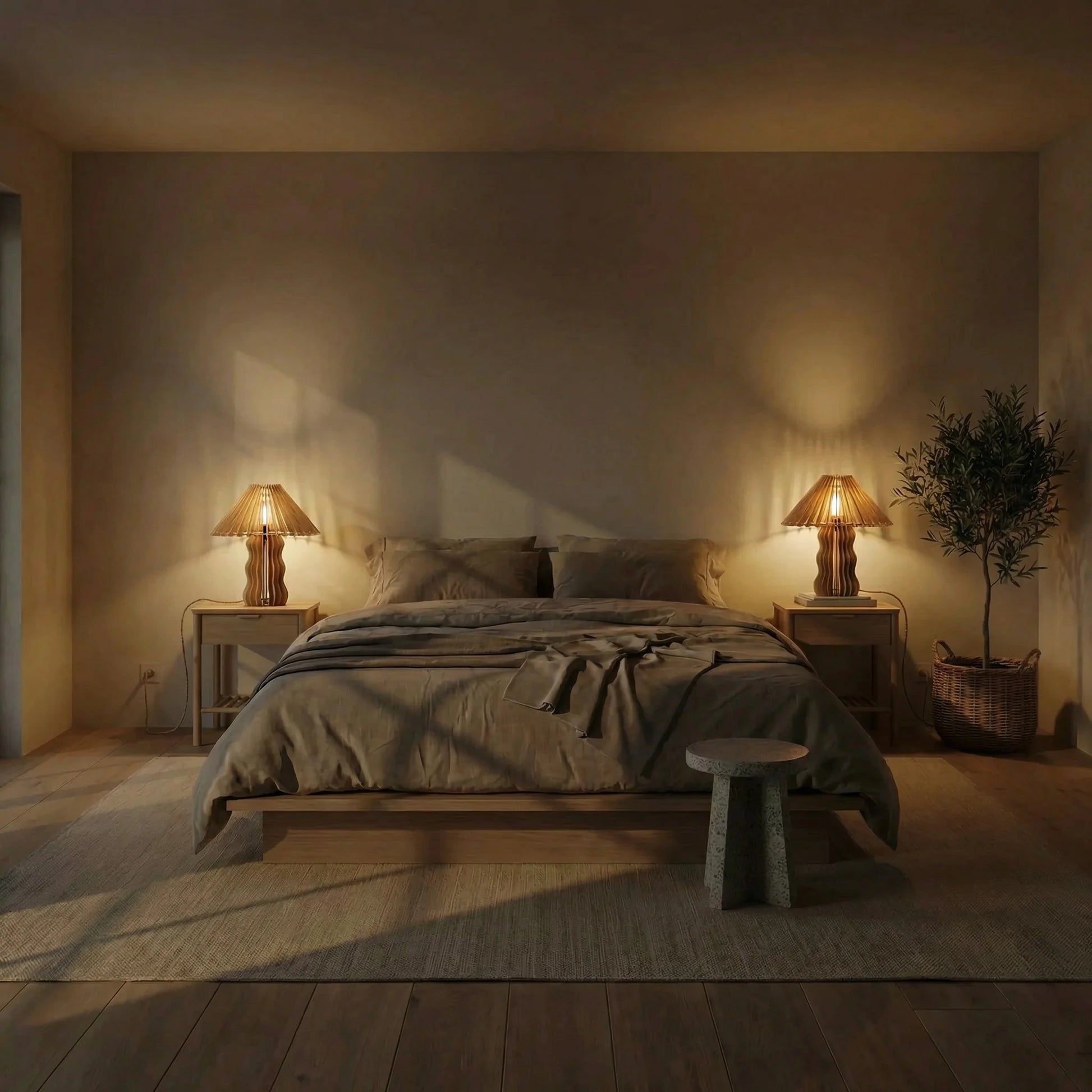 Alice teinté Chêne | Lampe à poser