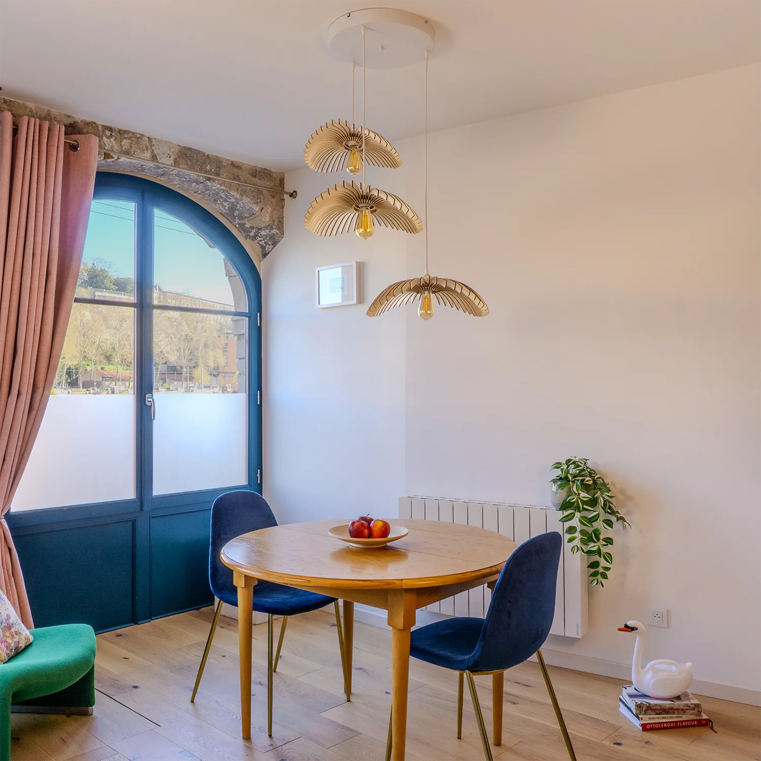 3 Design-Leuchten aus Holz Esszimmer
