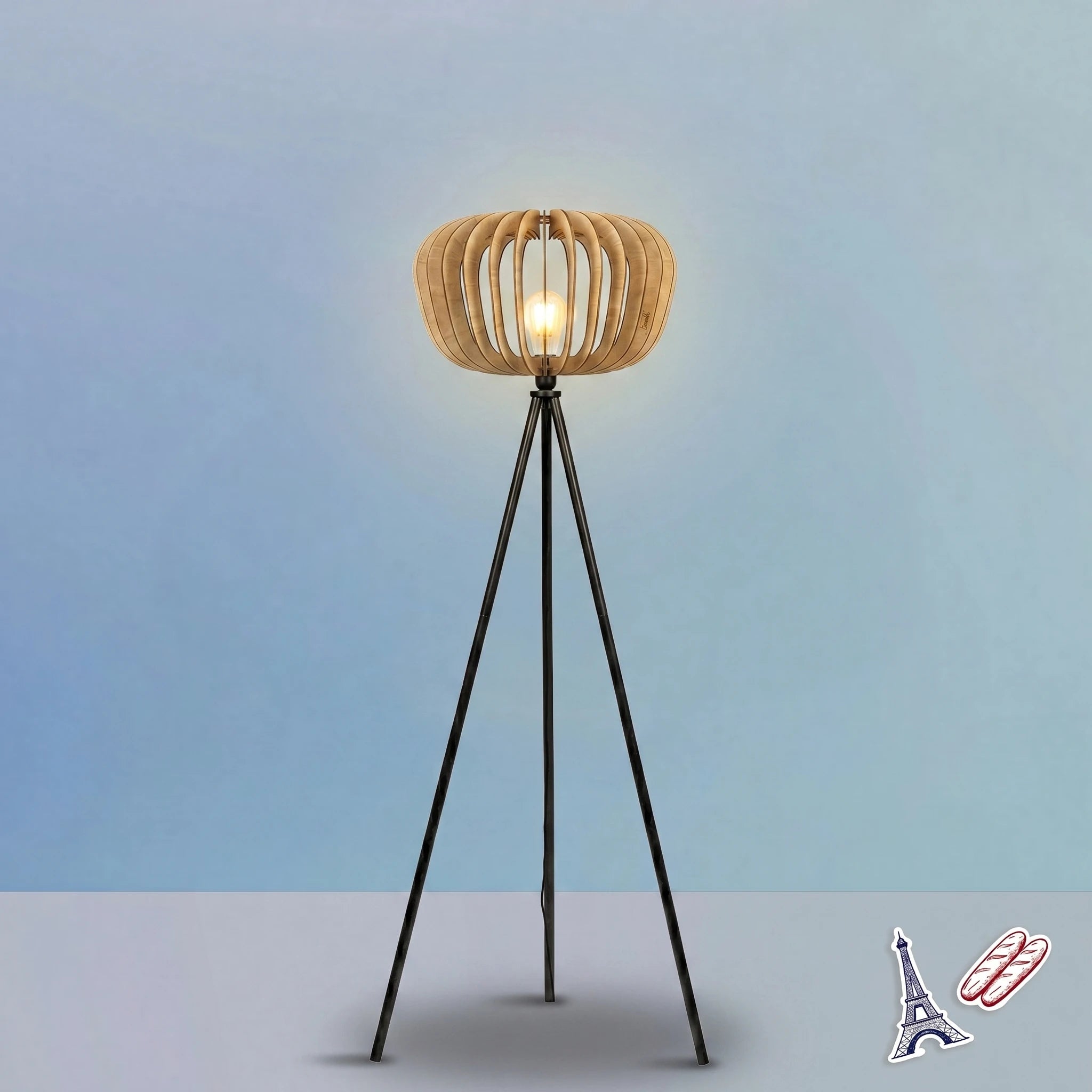 Agathe teinté Chêne | Lampadaire
