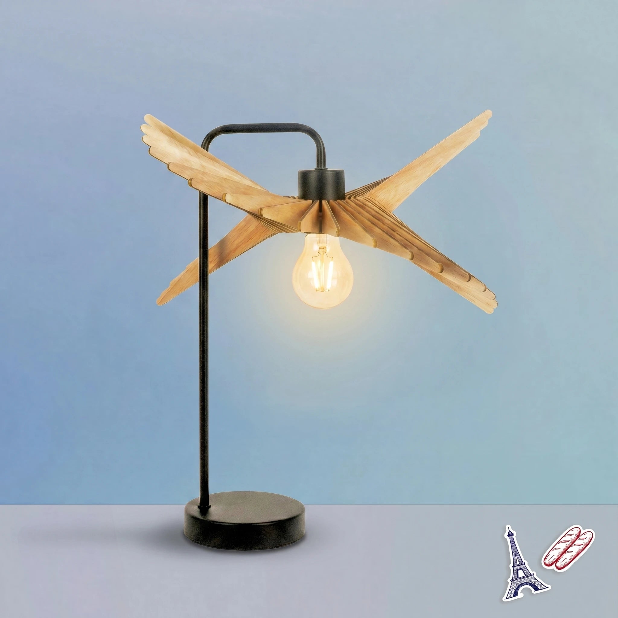 Alba teinté Chêne | Lampe à poser