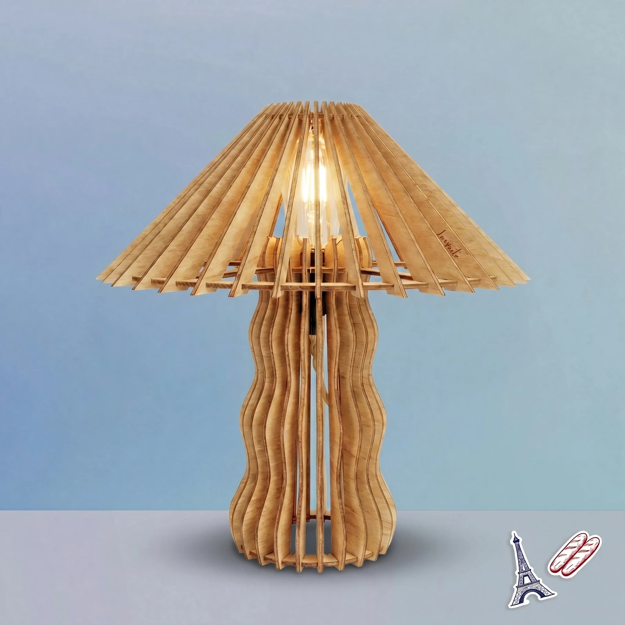 Alice teinté Chêne | Lampe à poser