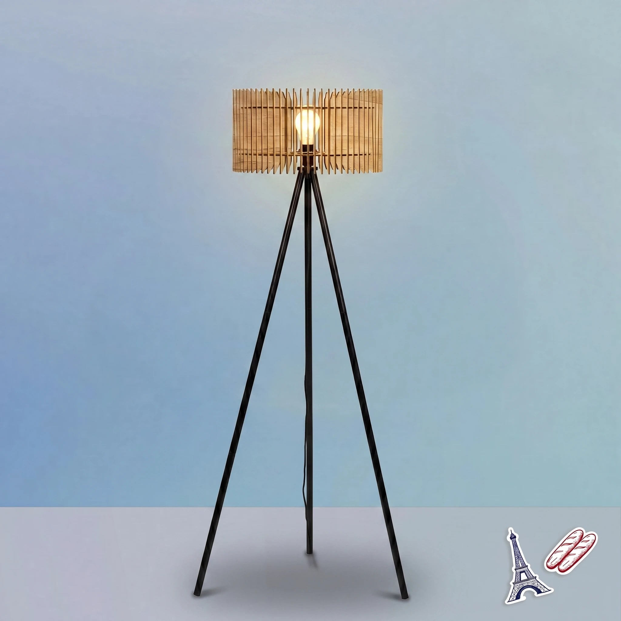 Apollon teinté Chêne | Lampadaire