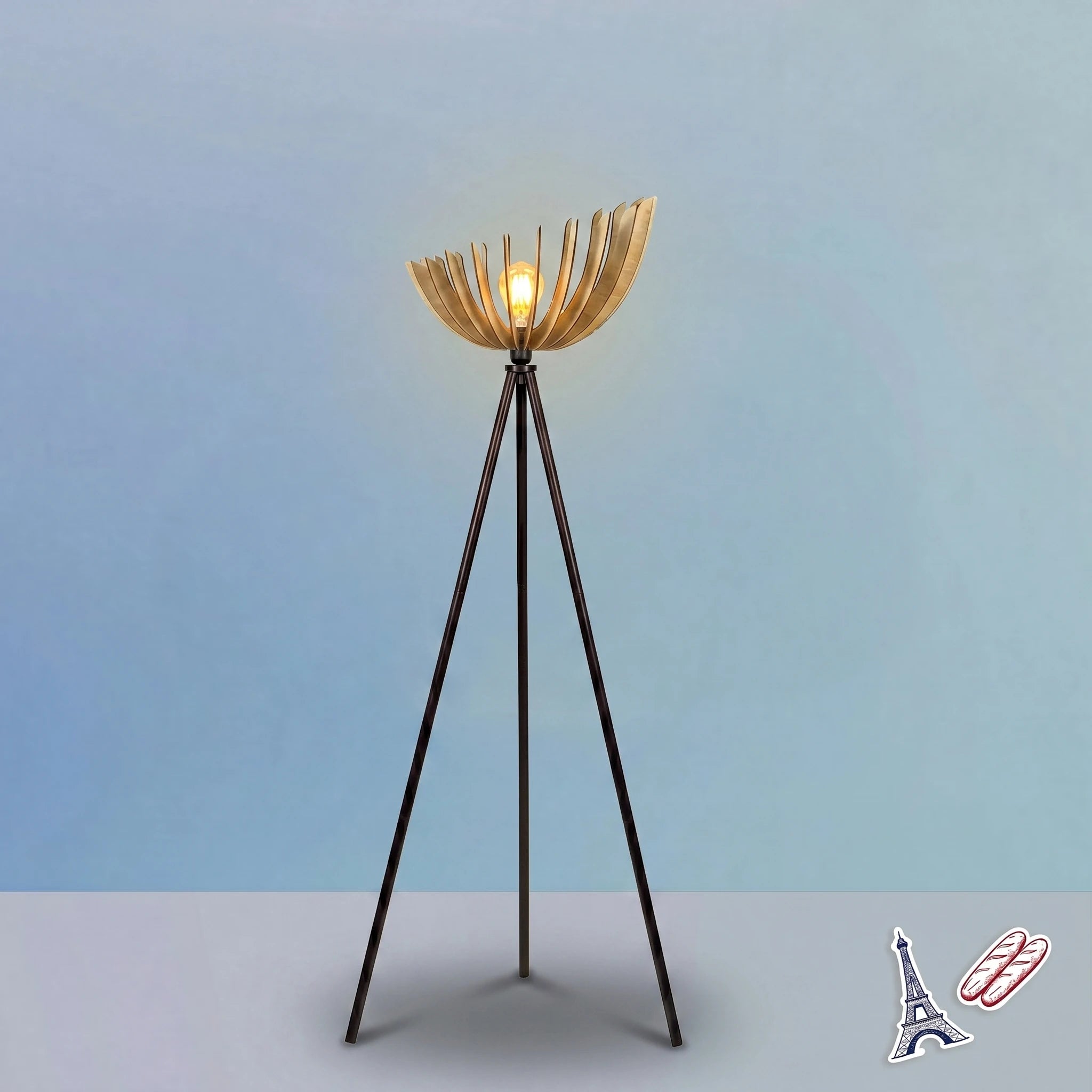 Athéna teinté Chêne | Lampadaire