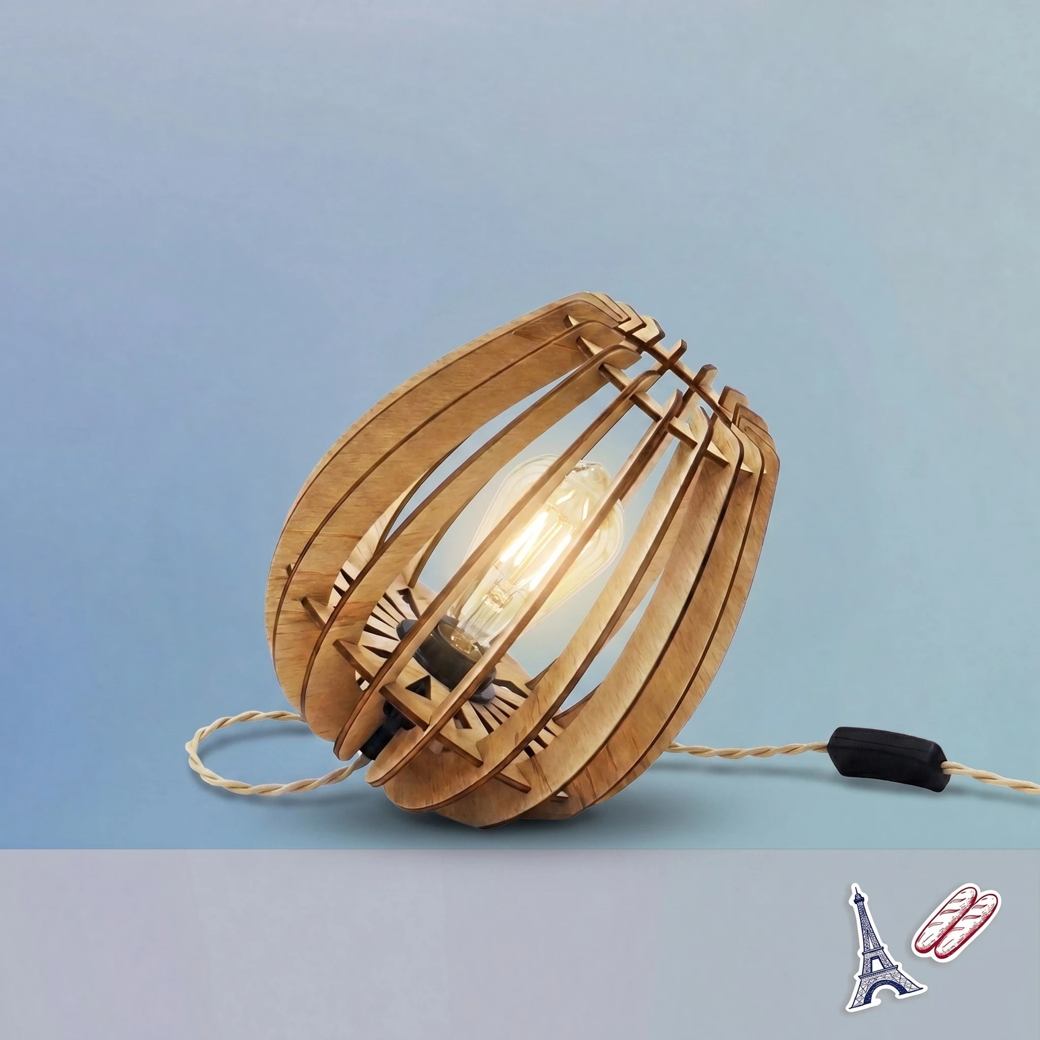 Atome teinté Chêne | Lampe à poser