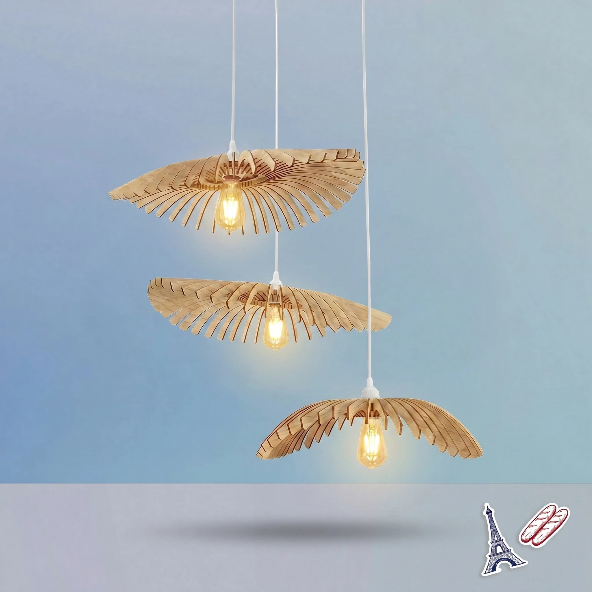 Cygnes Trio teinté chêne | Suspension