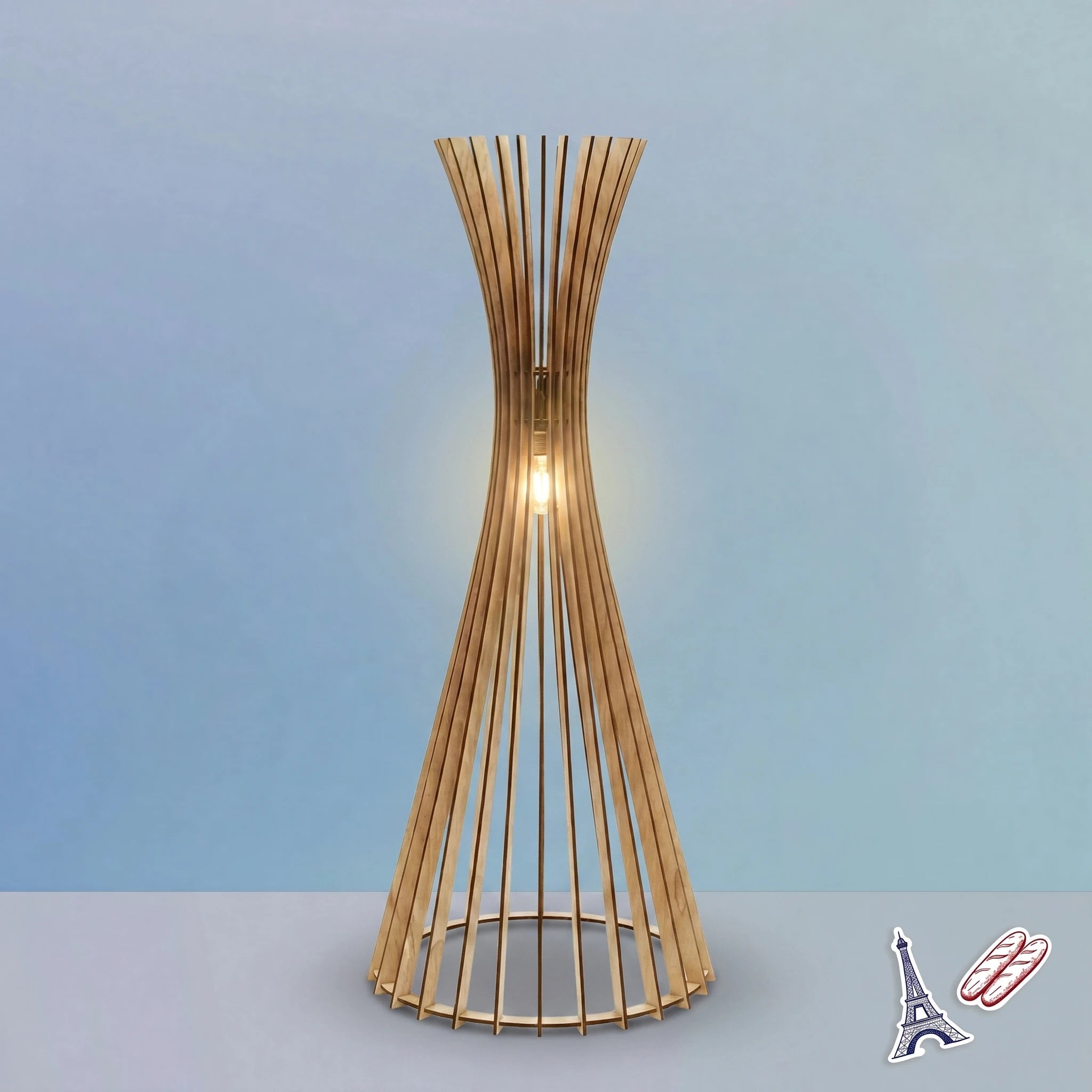 TIPI teinté Chêne | Lampadaire