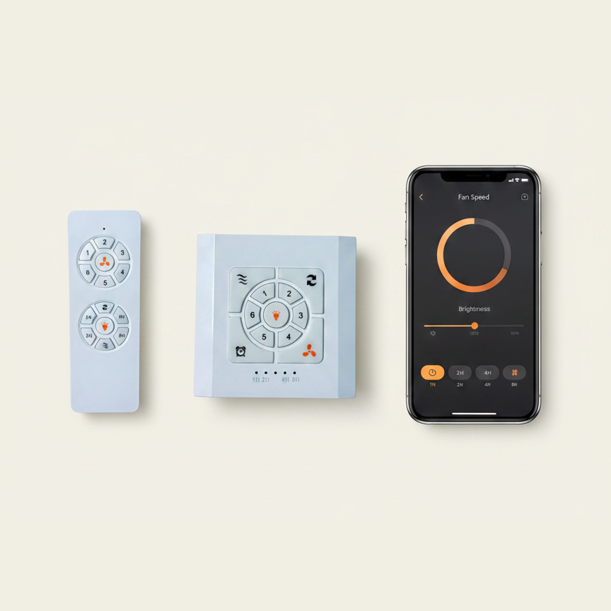 Lotus teinté Chêne | Ventilateur de plafond