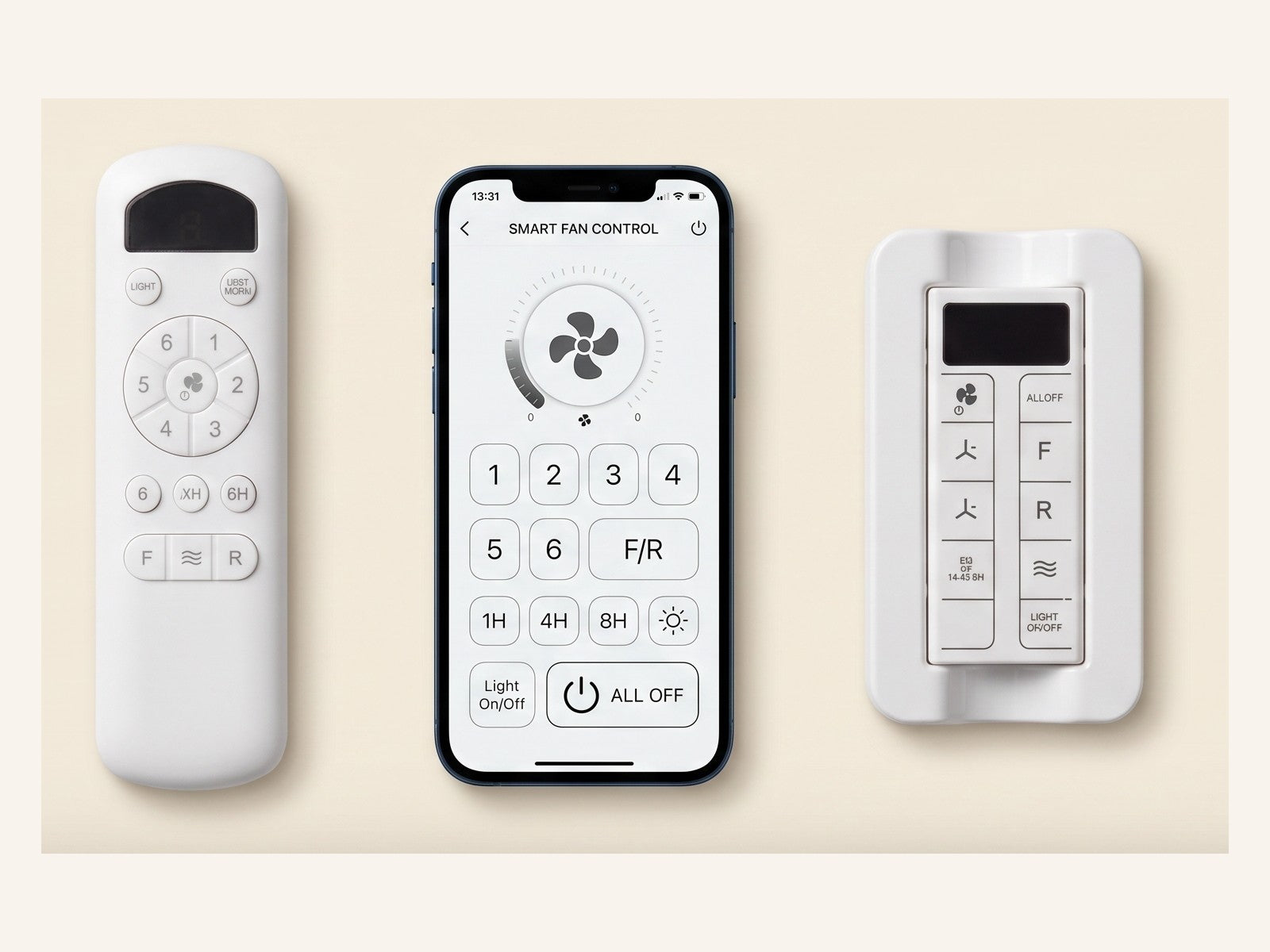 Télécommande, interrupteur mural et application du ventilateur